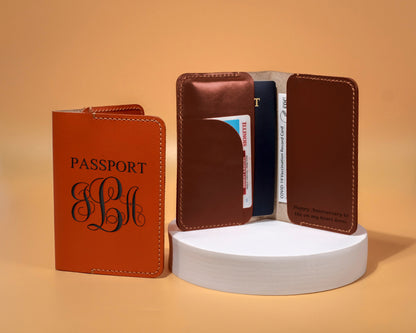 Leather Passport Holder - World Monuments