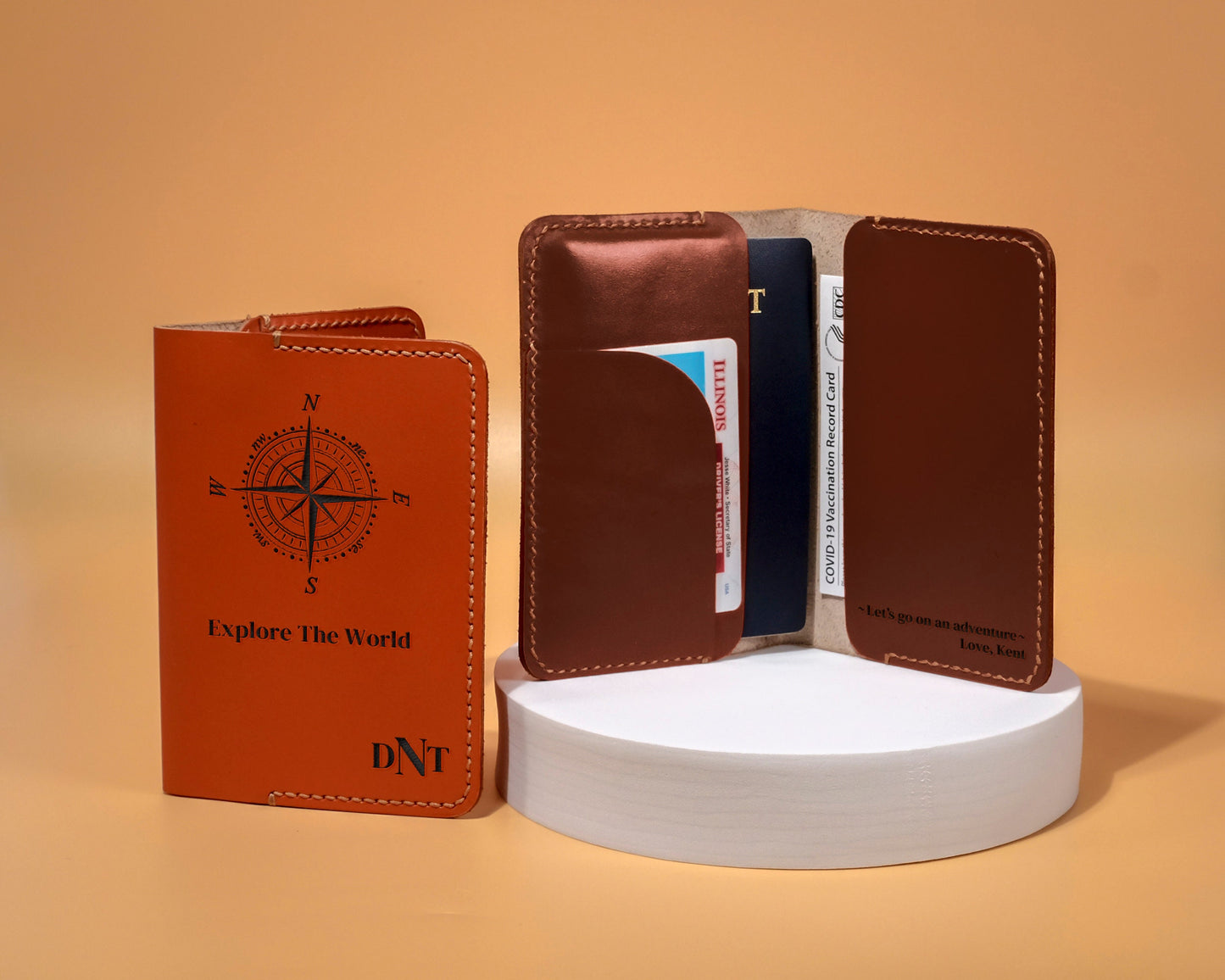 Leather Passport Holder - World Monuments