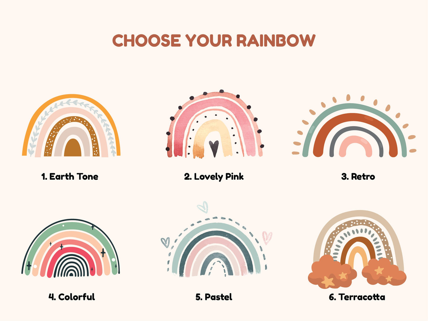 Book Bag - Terracotta Rainbow