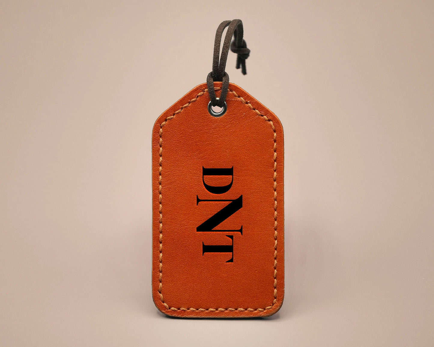 Leather Luggage Tag - Initials