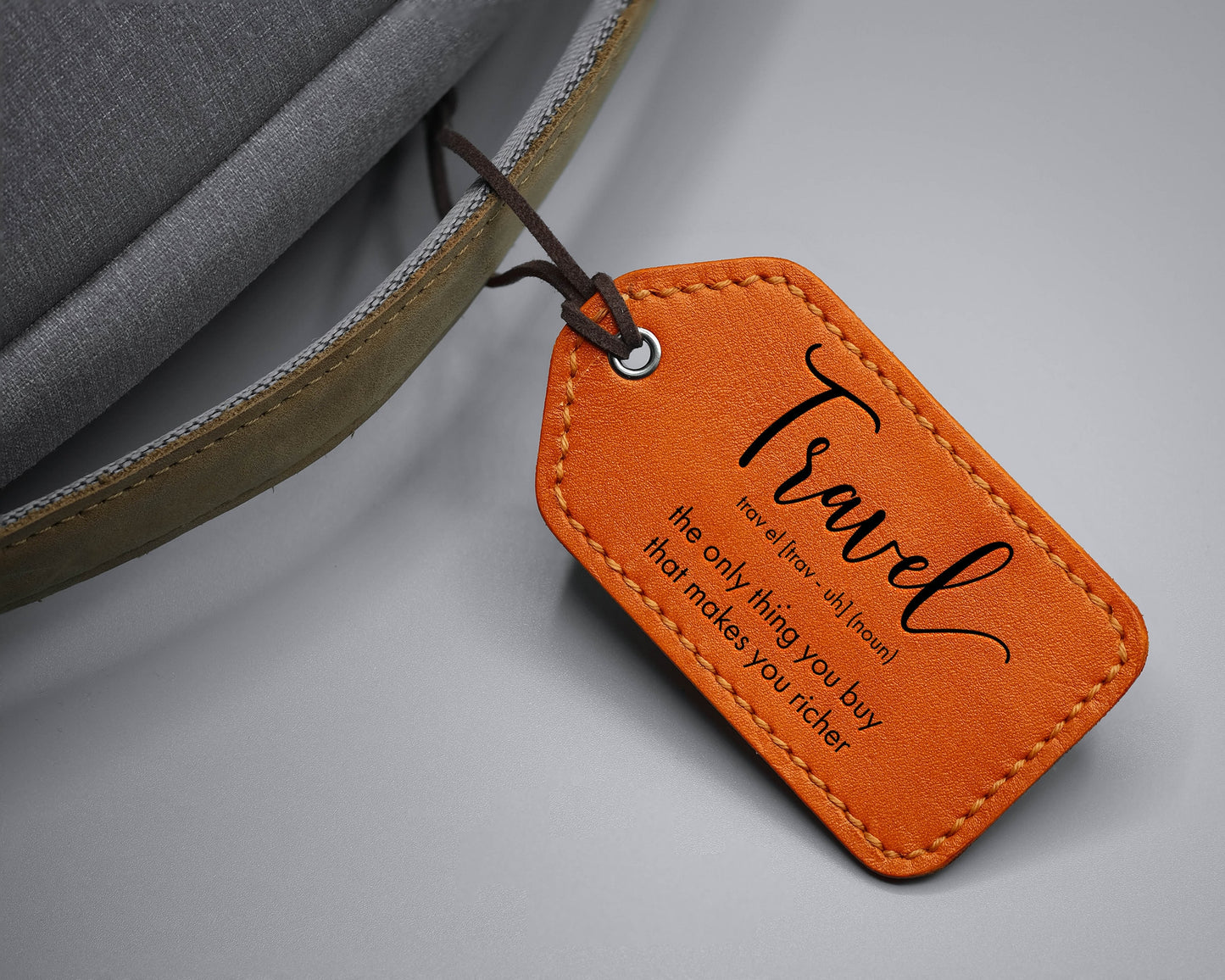 Leather Luggage Tag - World Monuments