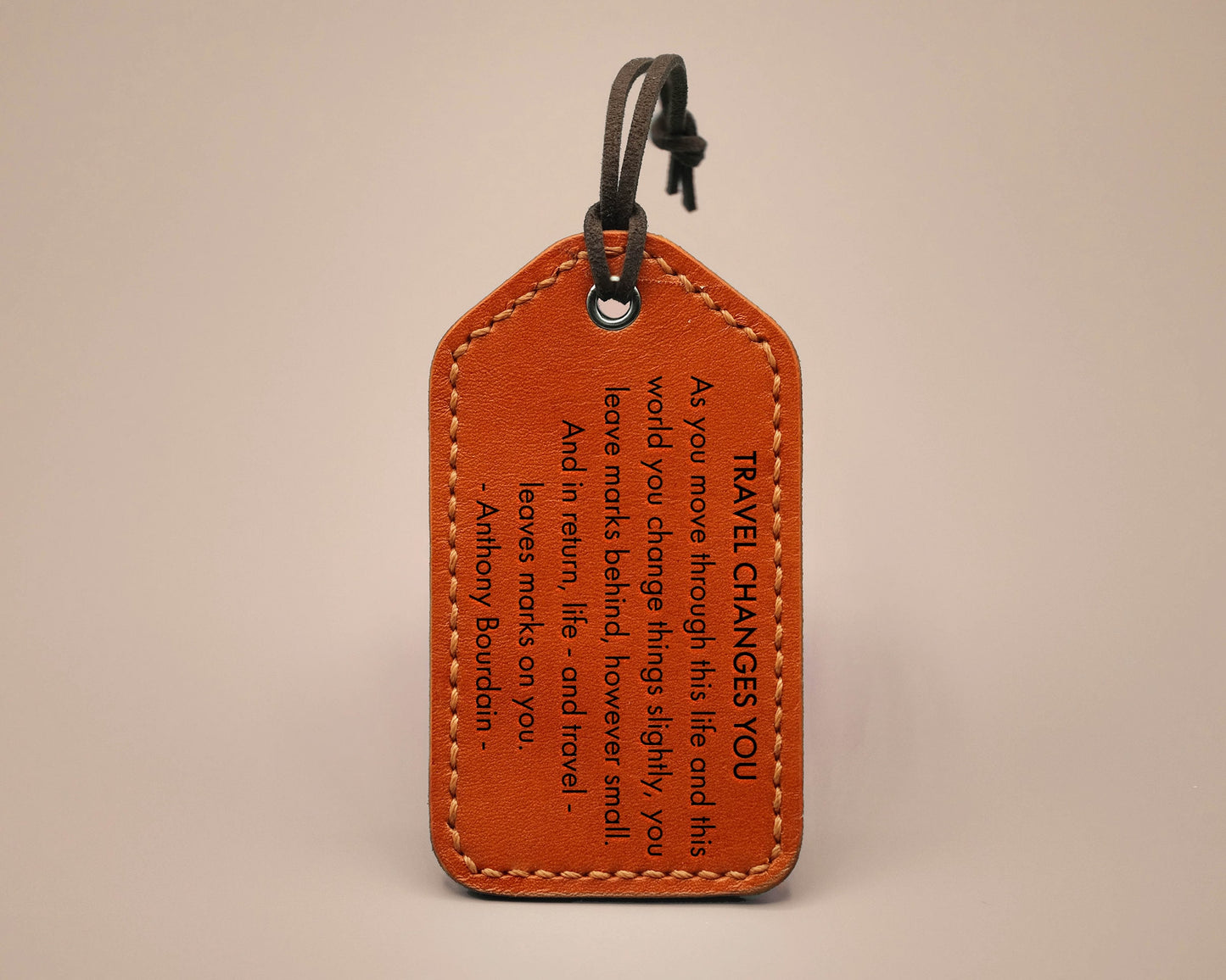 Leather Luggage Tag - World Monuments
