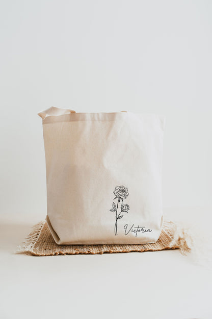 Everyday Tote Bag - Minimalistic Birth Flower