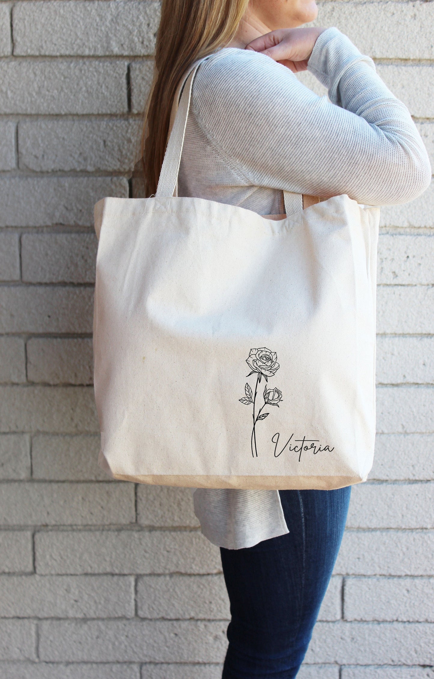 Everyday Tote Bag - Minimalistic Birth Flower