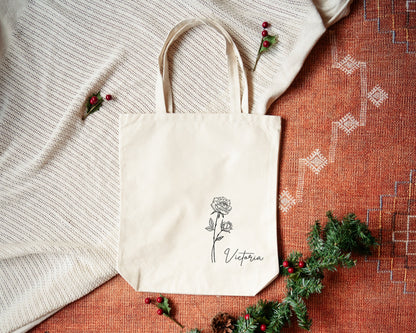 Everyday Tote Bag - Minimalistic Birth Flower