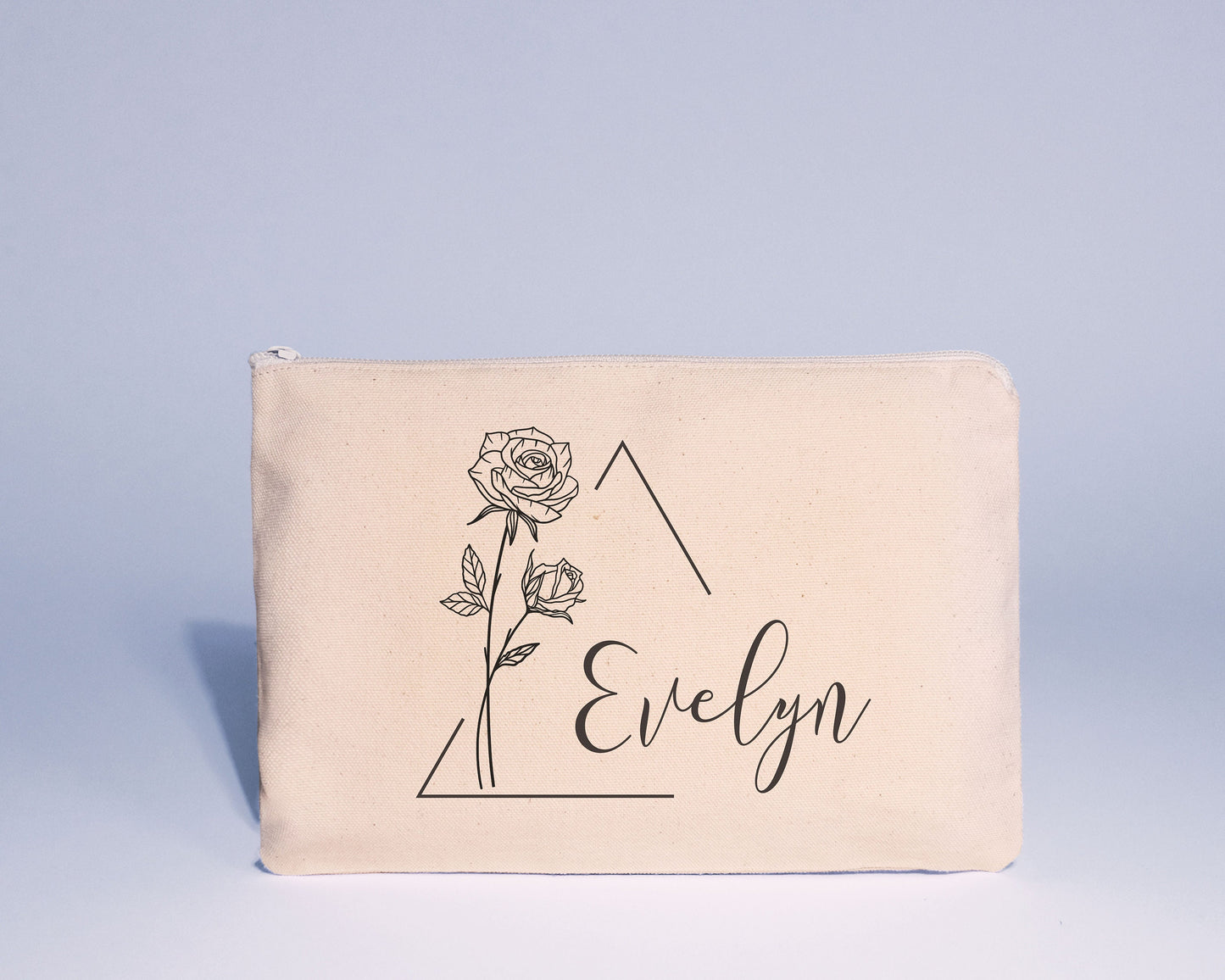 Makeup Bag - Daffodil March Minimalistic Birth Flower in Triangle