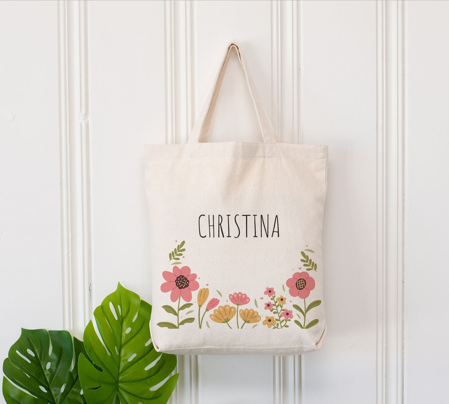 Everyday Tote Bag - Pink Flower Garden