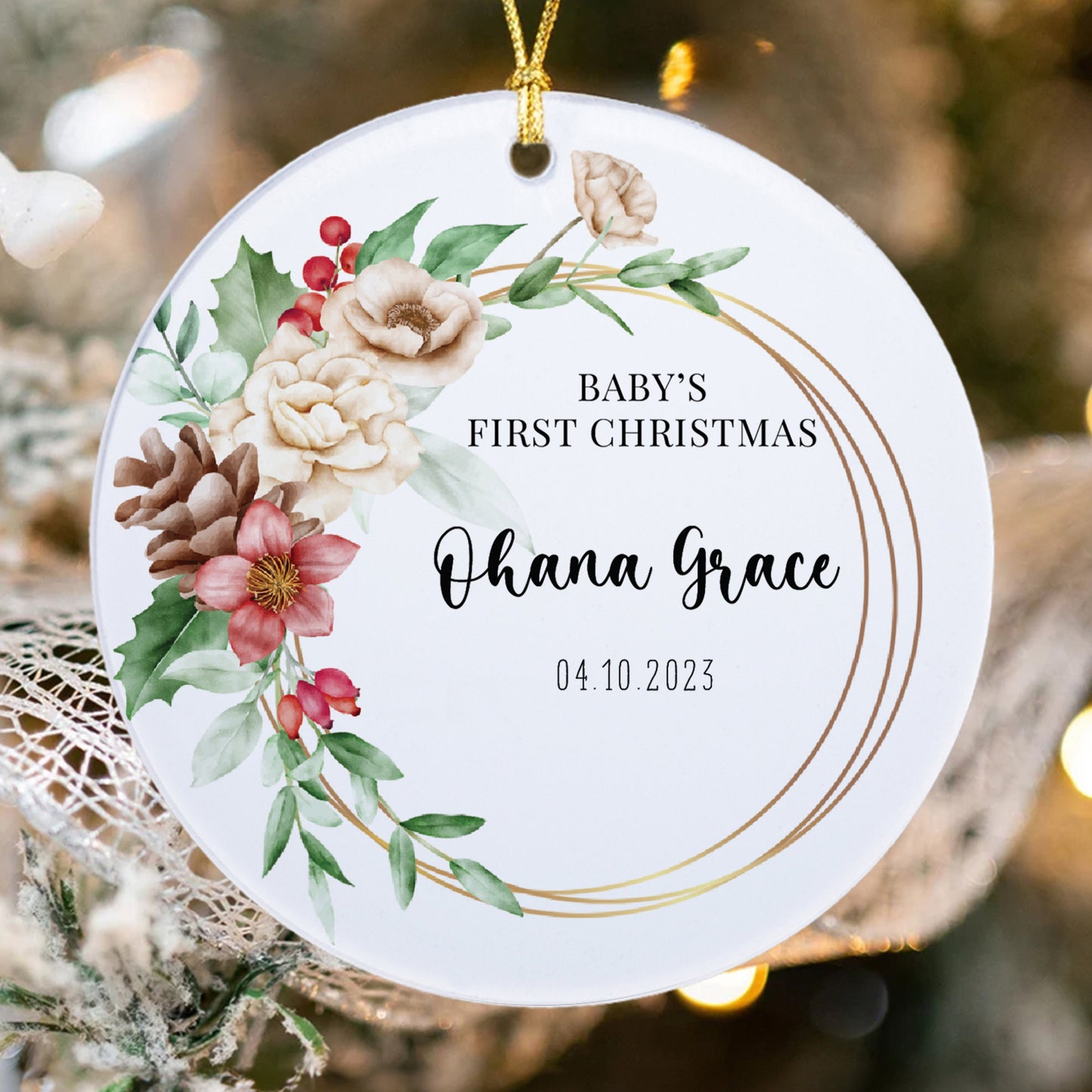 Ornament - Baby First Christmas with Birthdate