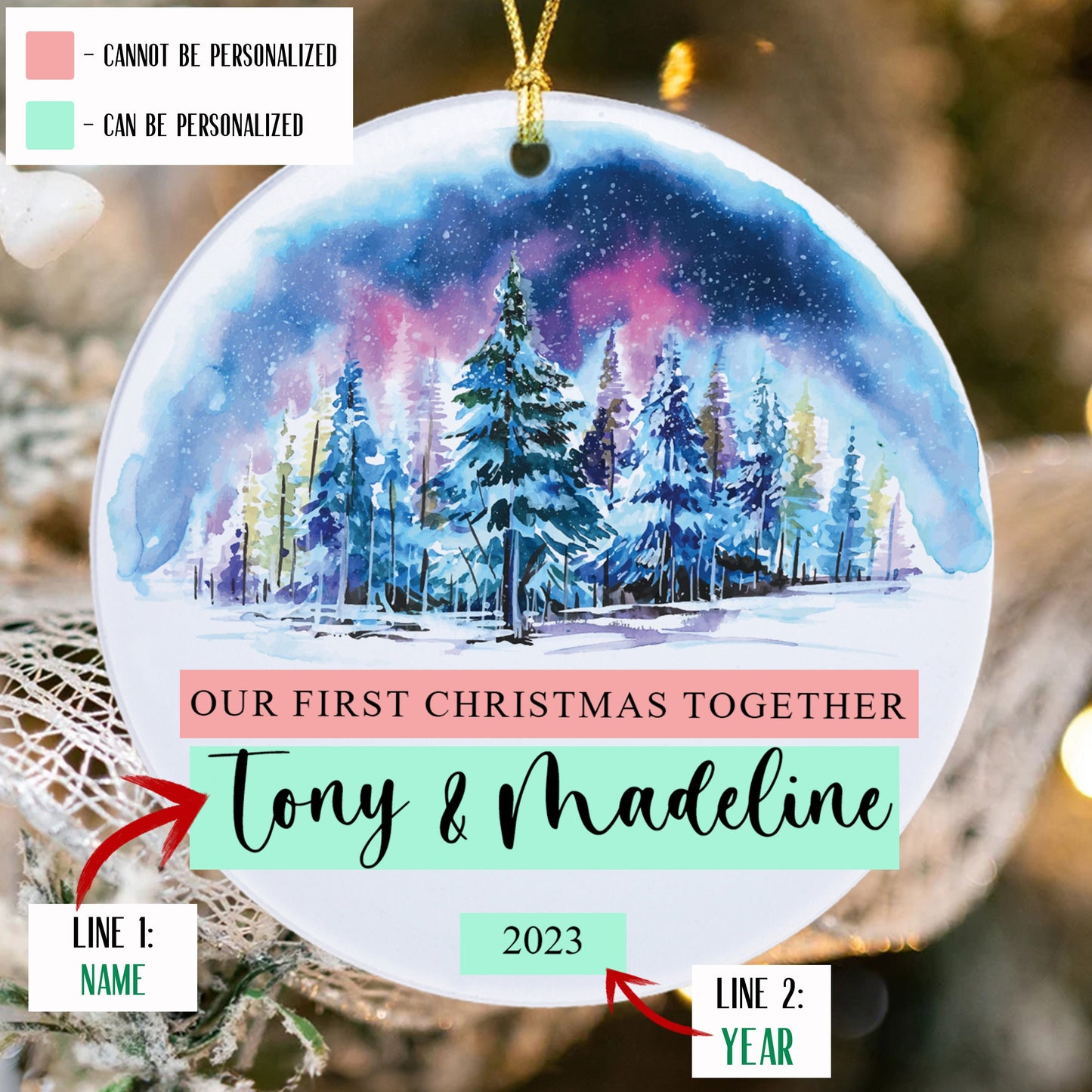 First Christmas Married Ornament, Newlywed Gift, Mr & Mrs Christmas Ornament, Personalized Mr Mrs Wedding Ornament, Wedding Gift Keepsake