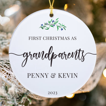 Personalized Grandparent Christmas Ornament, first Christmas as grandparent ornament, grandparent gifts , Christmas Tree ornament