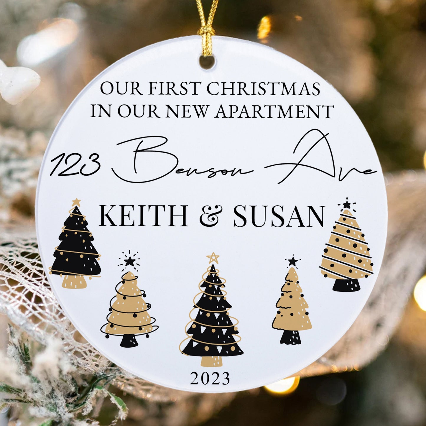 Personalized New Home Ornament, 1st Christmas in new home ornament, Home Address Ornament, House Warming gift, Family home ornament