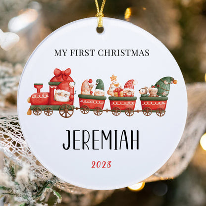 Personalized Baby first Christmas Ornament , Boy Girl Christmas Ornament, New Mom Gift, New Baby Ornament, the little engine that could
