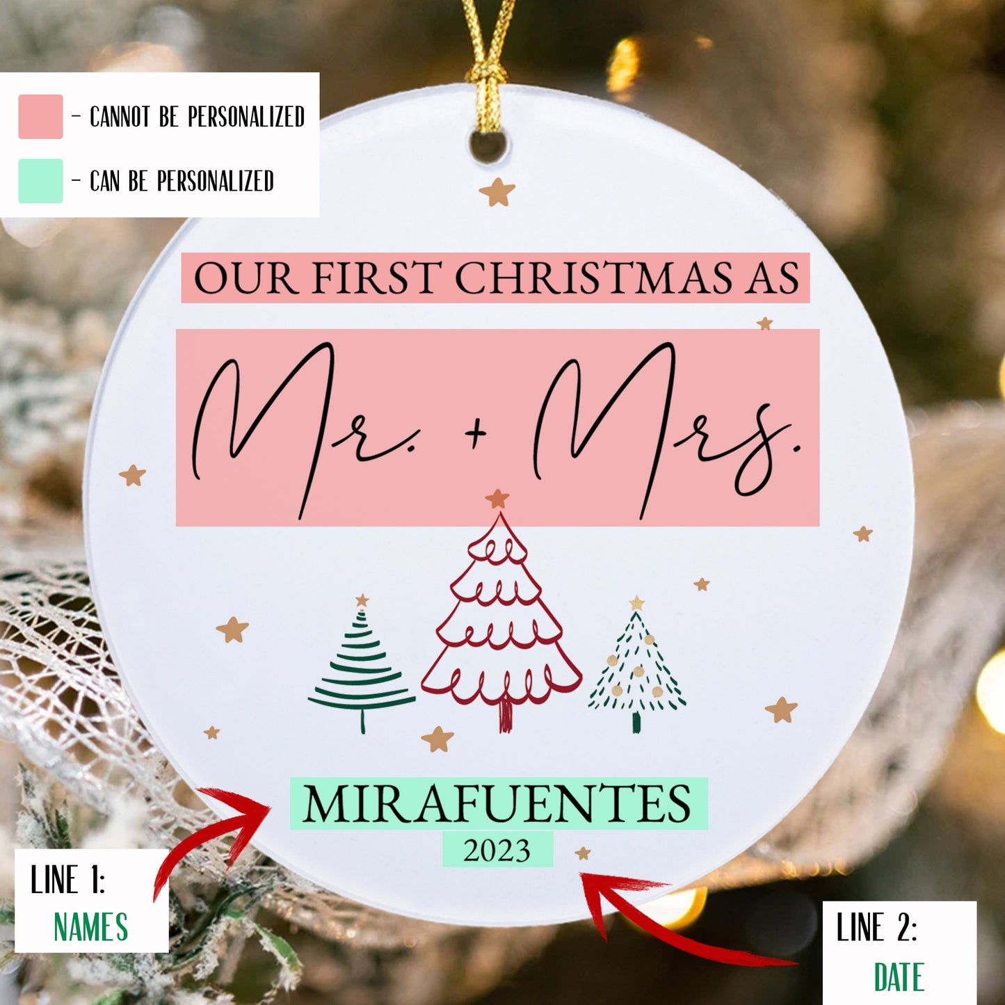 Ornament - First Christmas as Mr. & Mrs.
