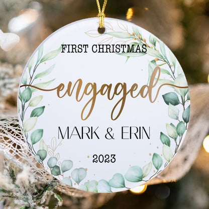 First Christmas Engaged Ornament, Newlywed Gift, Mr & Mrs Christmas Ornament, Personalized Mr Mrs Wedding Ornament, Wedding Gift Keepsake