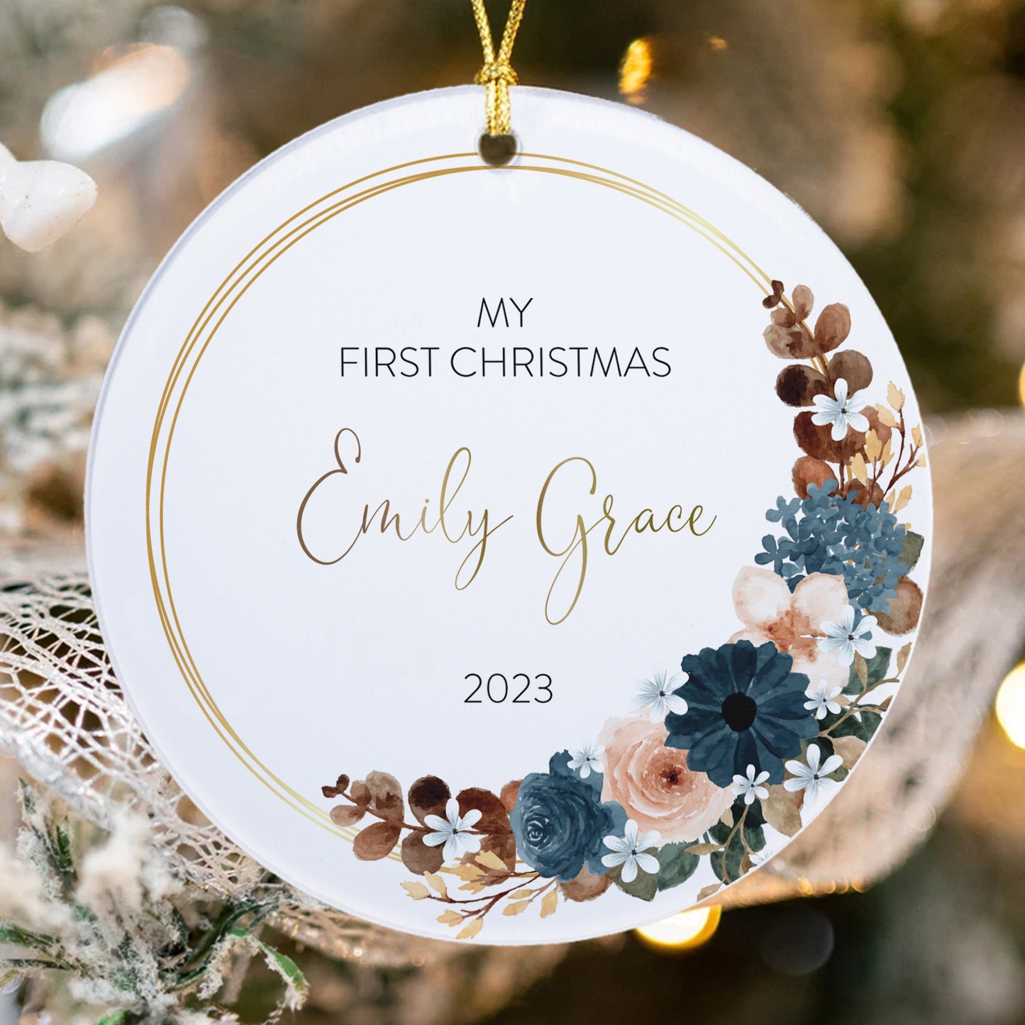 Personalized Baby's First Christmas Ornament, Newborn baby Birth stat ornaments, New Mom Gift, Welcome baby Christmas, New Baby Ornament
