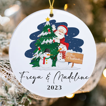 Personalized Custom Name ornament, Couple Name Christmas Ornament, Newlywed Gift, Christmas Tree Ornaments, Christmas gifts, Santa Clause